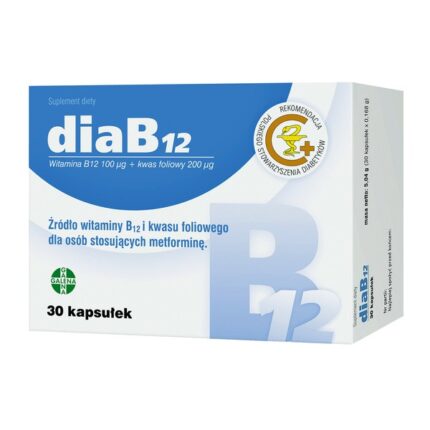 DiaB12 - a dietary supplement containing folic acid and vitamin B12 dedicated to people using metformin.
