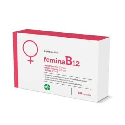 FeminaB12 is a dietary supplement designed for use for women – especially during the period of menstrual bleeding.
