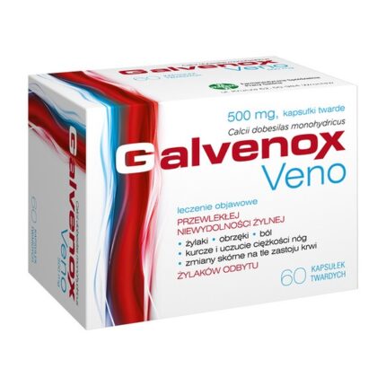 Galvenox Veno hard capsules are a drug used for problems such as painful leg cramps, varicose veins or leg swelling – when the conditions result from blood stasis in the veins. Galvenox Veno improves blood flow in the veins and strengthens blood vessels. The drug also applies to hemorrhoid problems.