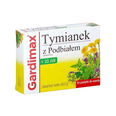 GARDIMAX Thyme & Coltsfoot – 20 Herbs × 24 Lozenges